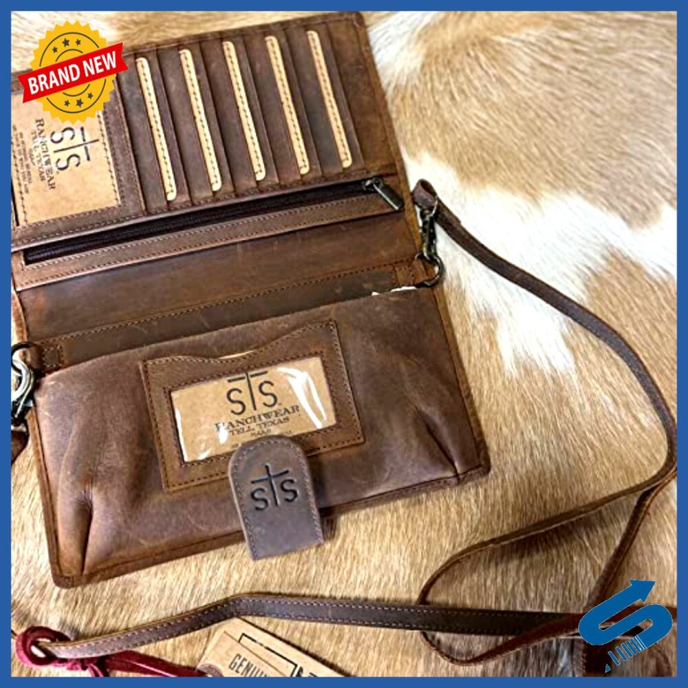 Genuine Leather Crossbody Bag with Multiple Card Slots and Adjustable Strap - Picture 6 of 6